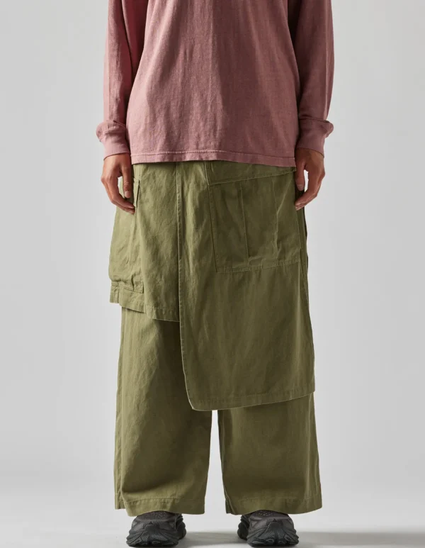 Maharishi Cargo Pants*4588 Asym Cargo Hakama Pants Olive Og-107F