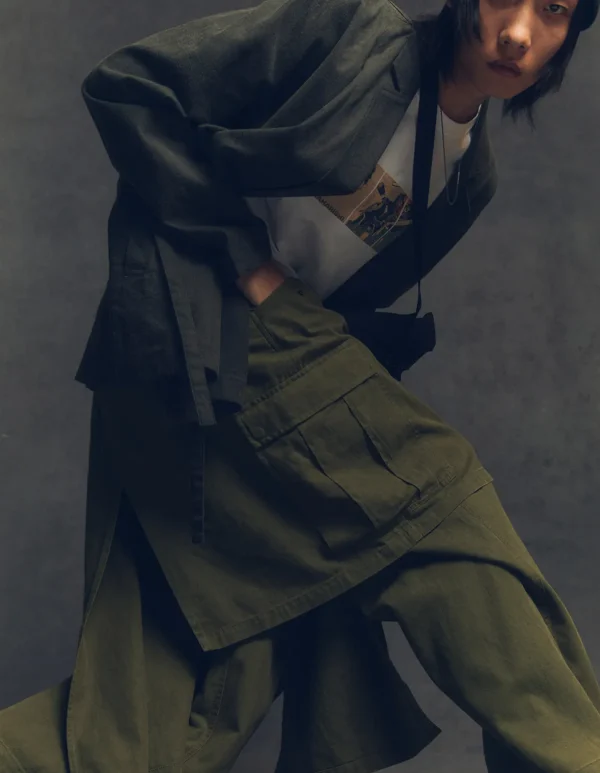 Maharishi Cargo Pants*4588 Asym Cargo Hakama Pants Olive Og-107F