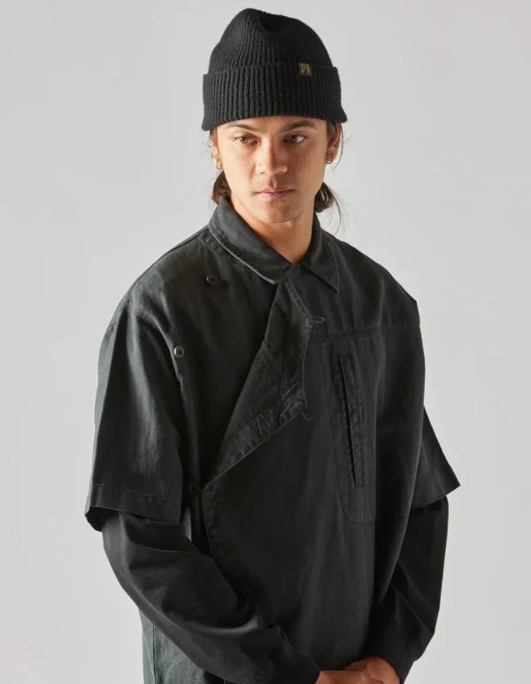 Maharishi Shirts*4512 Asym Monk Shirt Black
