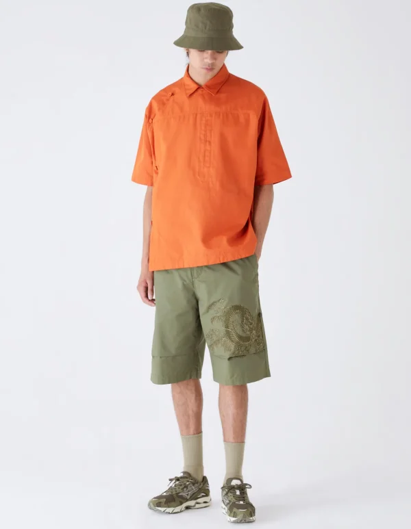 Maharishi Shirts*4298 Asym Monk Shirt Rust