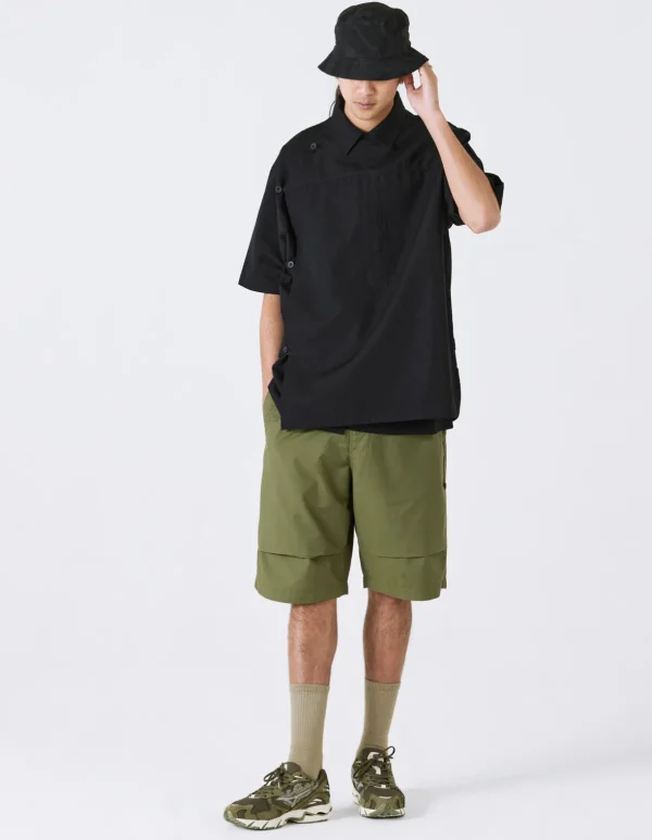 Maharishi Shirts*4298 Asym Monk Shirt Black