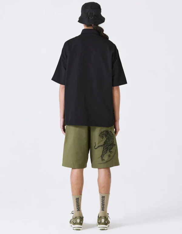 Maharishi Shirts*4298 Asym Monk Shirt Black