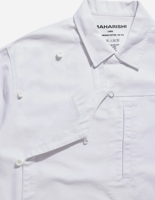 Maharishi Shirts*4512 Asym Monk Shirt White