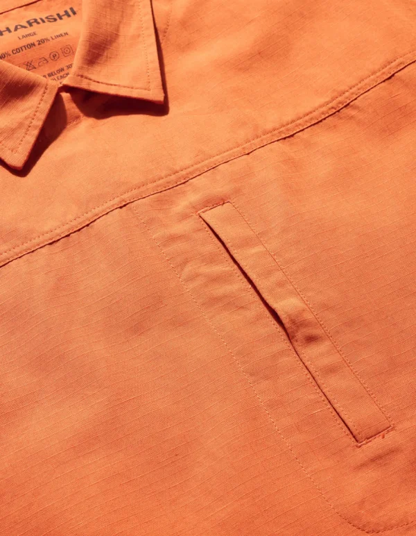 Maharishi Shirts*4298 Asym Monk Shirt Rust