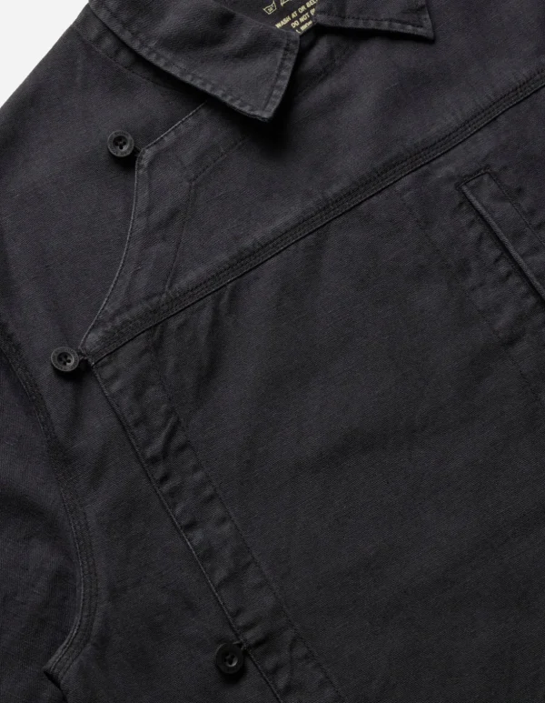 Maharishi Shirts*4512 Asym Monk Shirt Black