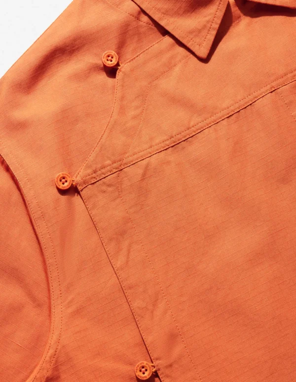 Maharishi Shirts*4298 Asym Monk Shirt Rust