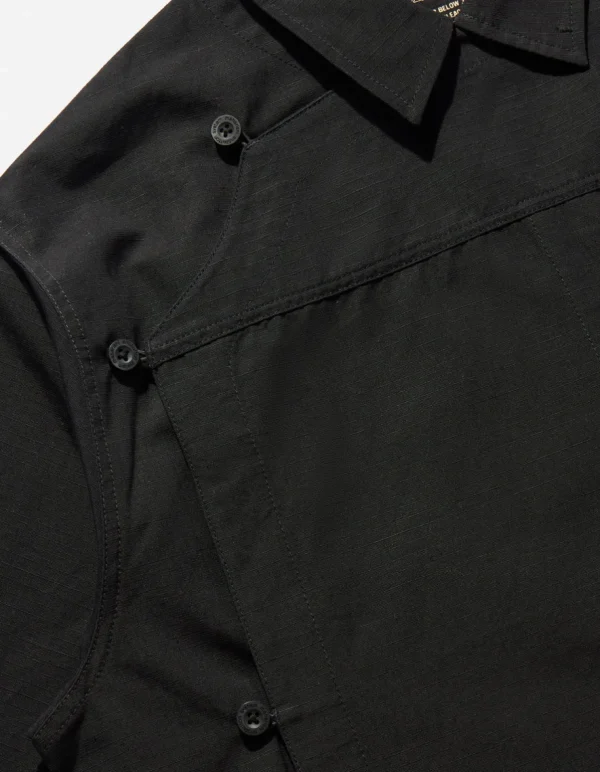 Maharishi Shirts*4298 Asym Monk Shirt Black