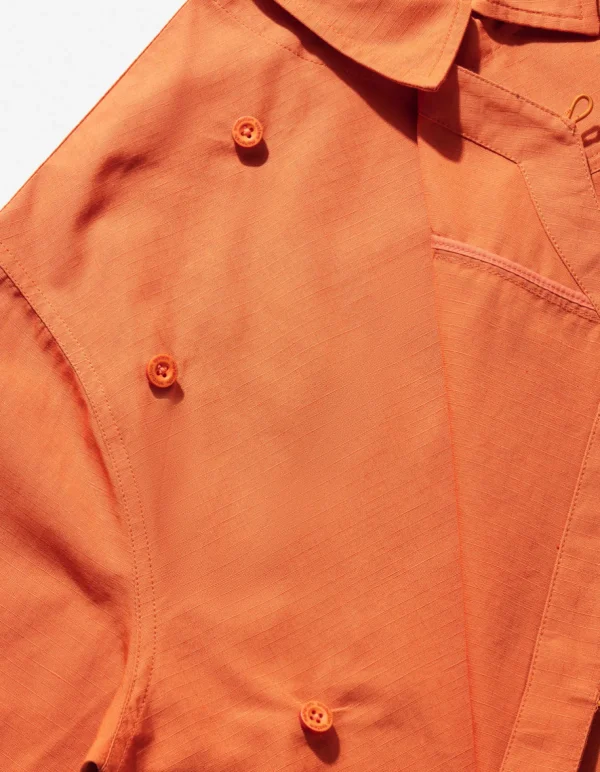 Maharishi Shirts*4298 Asym Monk Shirt Rust