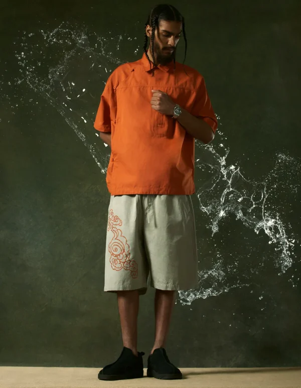 Maharishi Shirts*4298 Asym Monk Shirt Rust