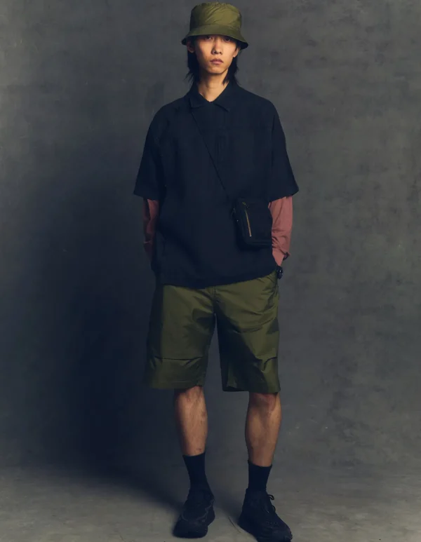 Maharishi Shirts*4512 Asym Monk Shirt Black