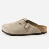 Maharishi Lifestyle*Birkenstock Boston Sfb Suede Leather Taupe