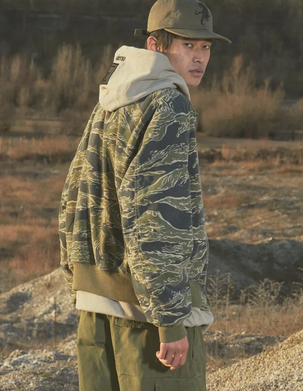 Maharishi Jackets*4289 Camo Reversible Flight Jacket Mint Gold/Olive