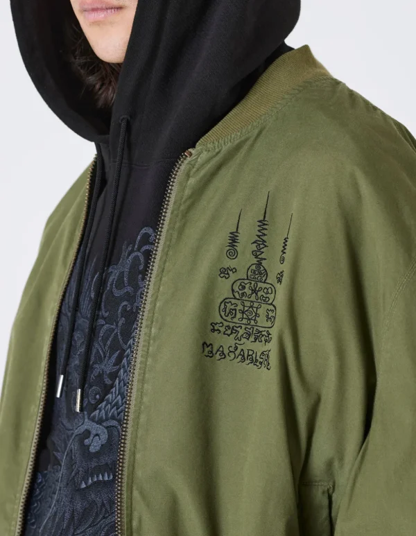 Maharishi Jackets*4289 Camo Reversible Flight Jacket Mint Gold/Olive