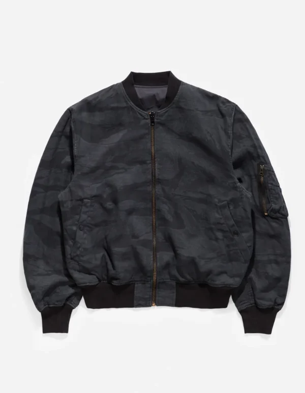 Maharishi Jackets*4289 Camo Reversible Flight Jacket Subdued Night/Black