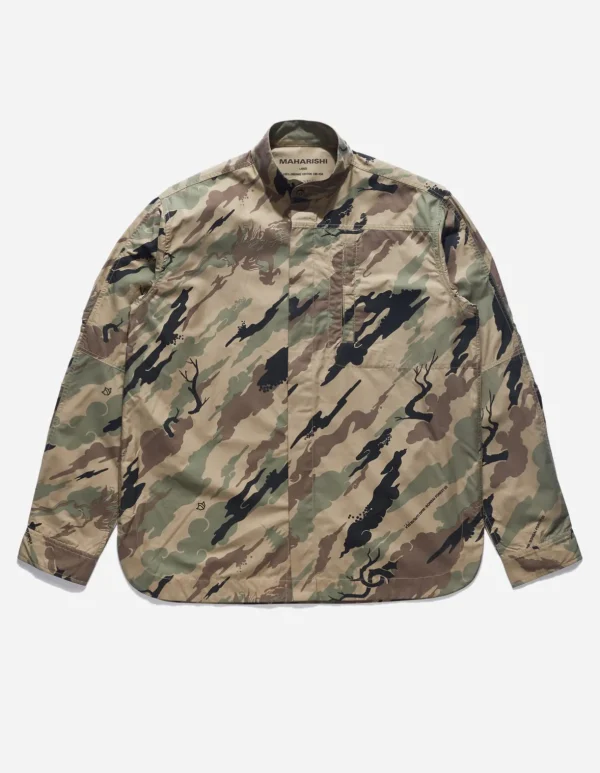 Maharishi Shirts*4522 Camo Stand Collar Shirt Woodland