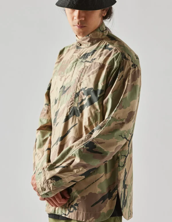 Maharishi Shirts*4522 Camo Stand Collar Shirt Woodland