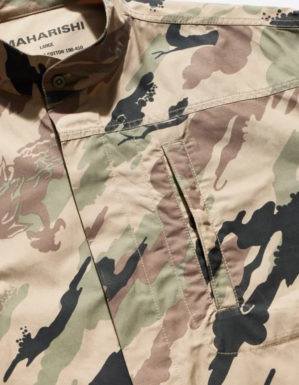 Maharishi Shirts*4522 Camo Stand Collar Shirt Woodland