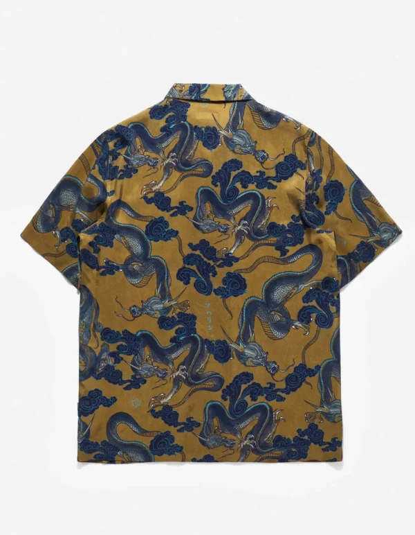 Maharishi Shirts*4234 Cloud Dragon Camp Collar Shirt Olive