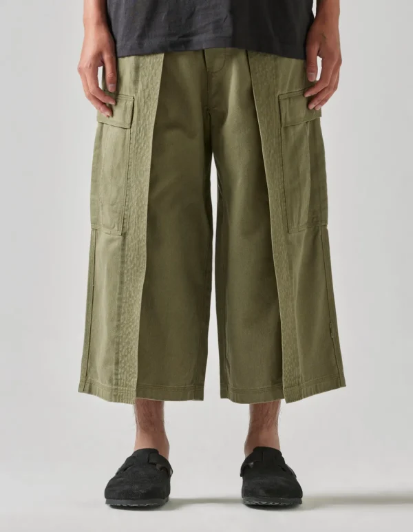 Maharishi Cargo Pants*4511 Cropped U.S. Hakama Track Pants Olive Og-107F