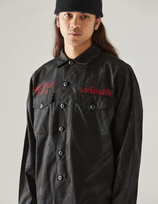 Maharishi Shirts*4308 Dpm:Bonsai Forest Cloud Dragon Utility Shirt Subdued Night