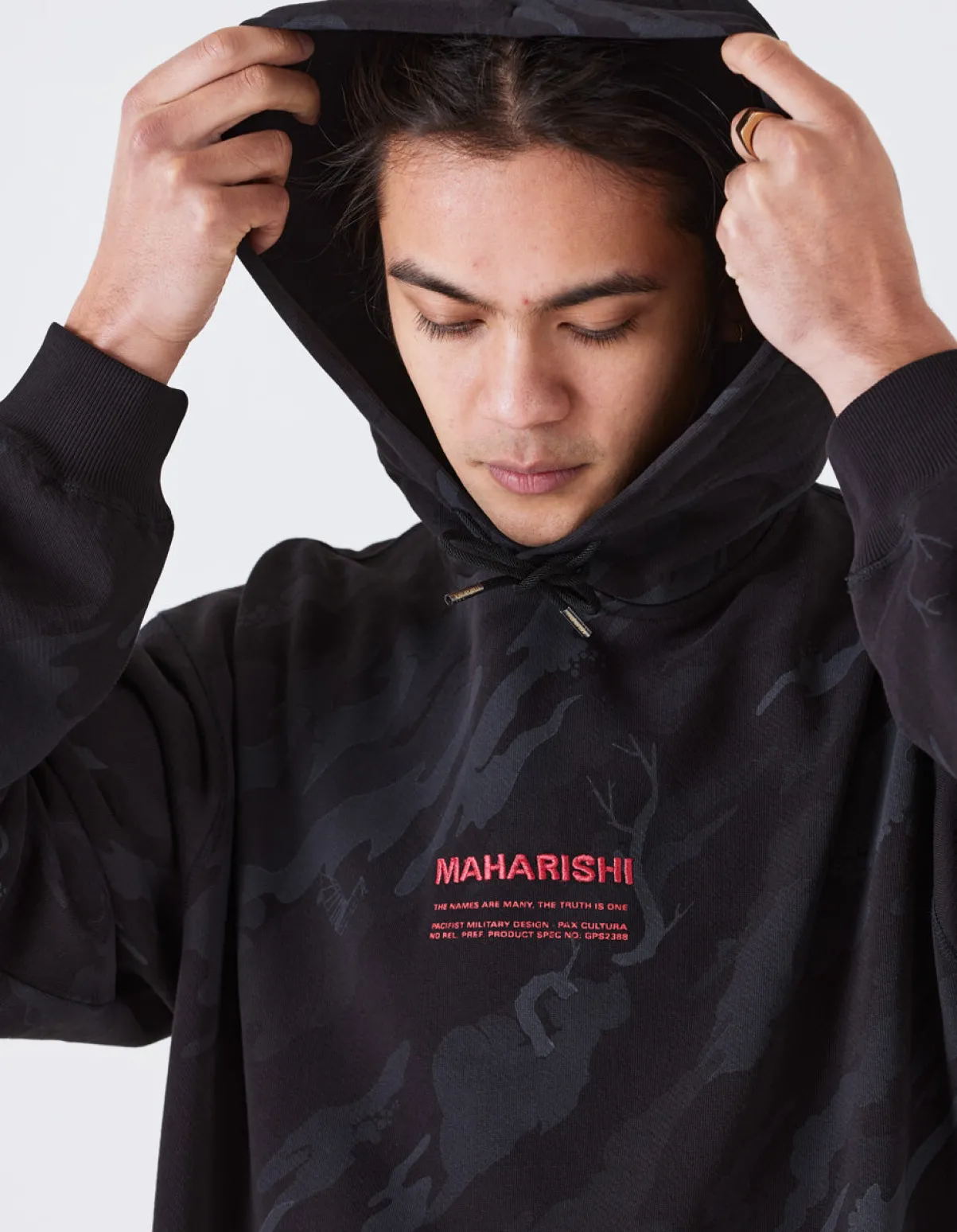 Maharishi Hooded Sweats*4597 Dpm:Bonsai Forest Miltype Embroidered Hooded Sweat Subdued Night