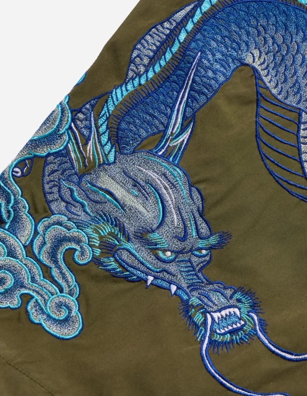 Maharishi Original Snopants*4215 Dragon Embroidered Straight Snopants® Olive Og-107F