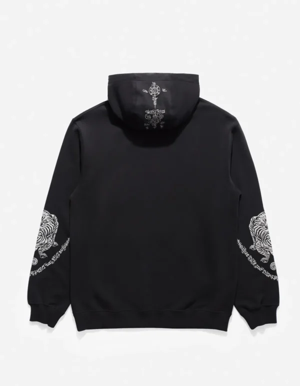 Maharishi Hooded Sweats*4280 Duelling Tigers Embroidered Hooded Sweat Black