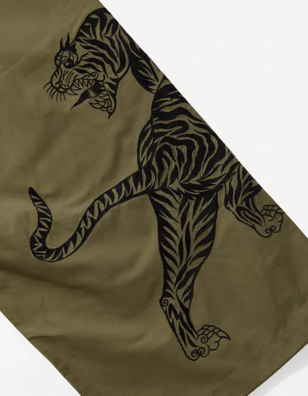Maharishi Original Snopants*4282 Duelling Tigers Embroidered Loose Snopants® Olive Og-107F