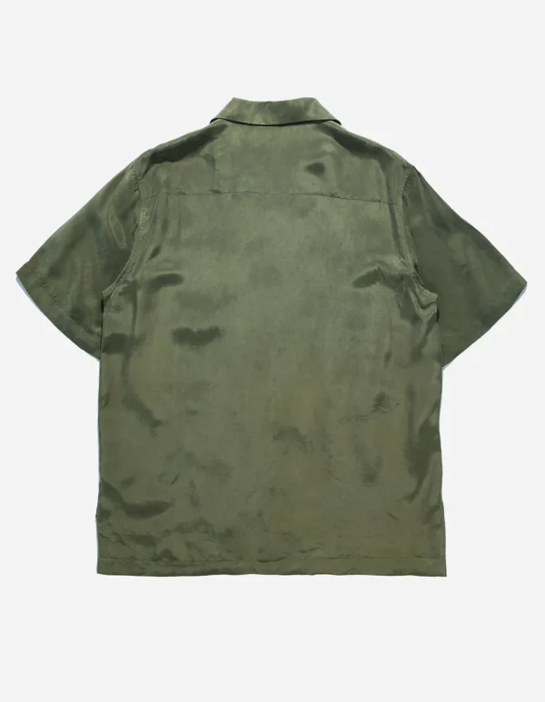 Maharishi Shirts*4508 Flying Cranes Embroidered Shirt Maha Olive