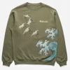 Maharishi Crew Sweats*4505 Flying Peace Cranes Crew Sweat Olive Og-107F