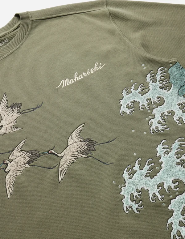 Maharishi Crew Sweats*4505 Flying Peace Cranes Crew Sweat Olive Og-107F