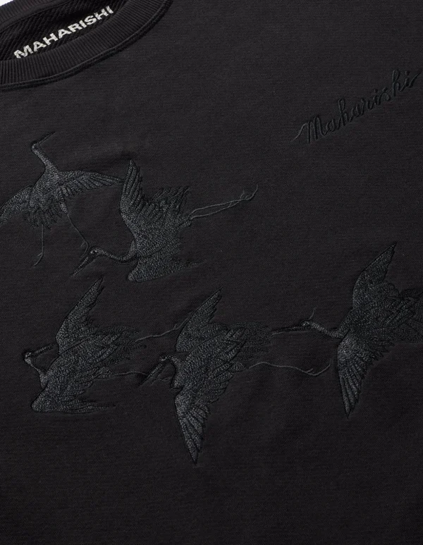 Maharishi Crew Sweats*4505 Flying Peace Cranes Crew Sweat Black