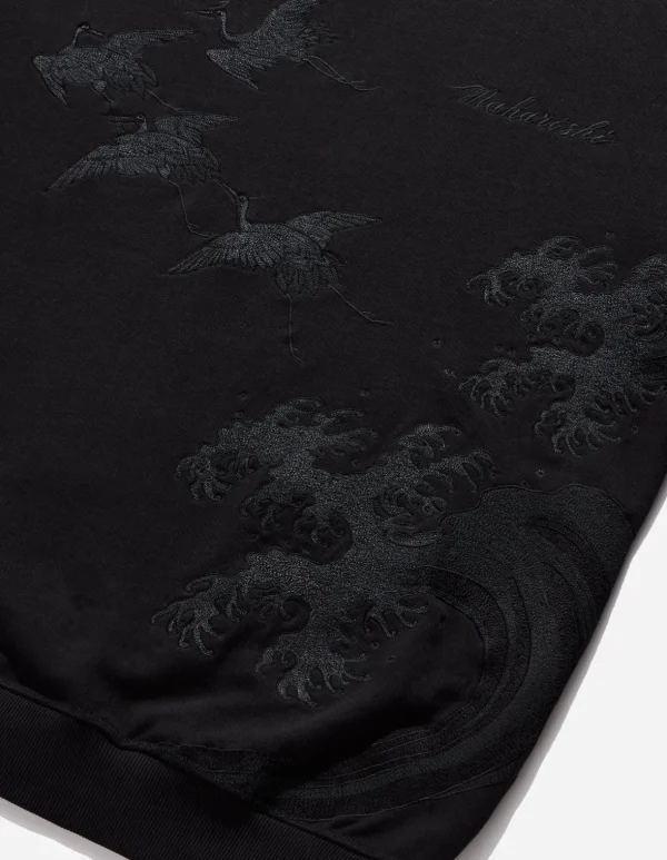 Maharishi Crew Sweats*4505 Flying Peace Cranes Crew Sweat Black