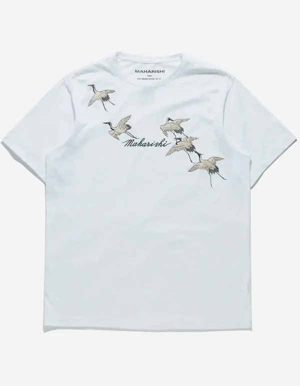 Maharishi Short Sleeve T-Shirts*4507 Flying Peace Cranes T-Shirt White