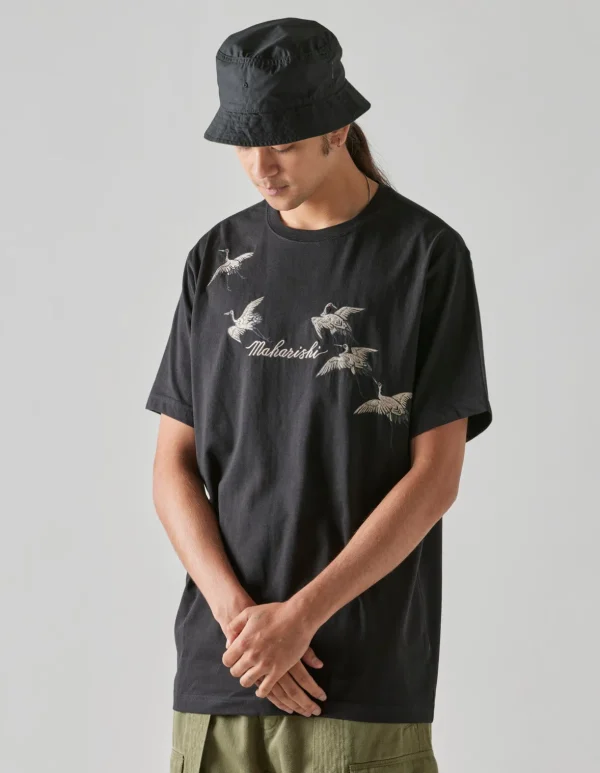 Maharishi Short Sleeve T-Shirts*4507 Flying Peace Cranes T-Shirt Black