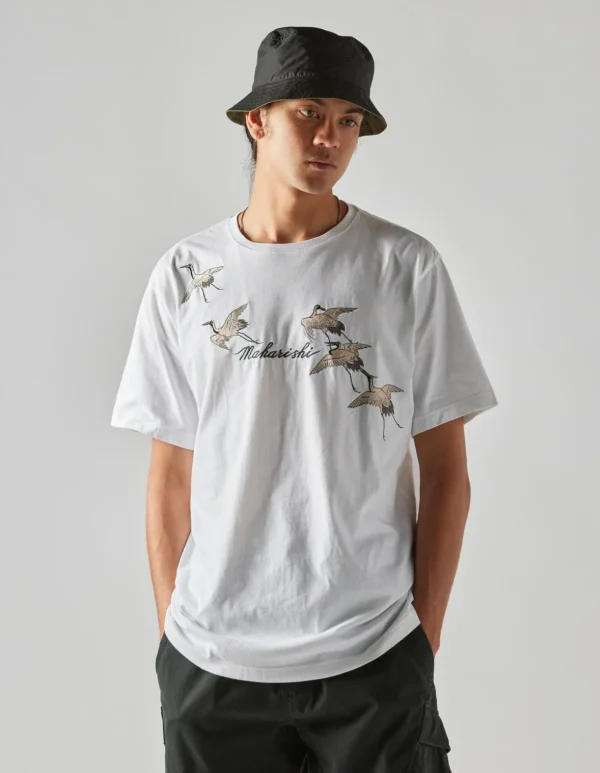 Maharishi Short Sleeve T-Shirts*4507 Flying Peace Cranes T-Shirt White