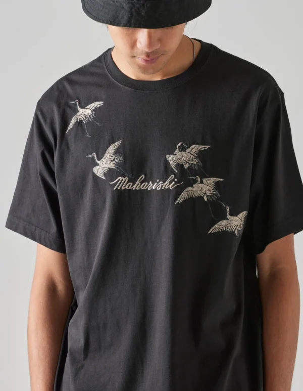 Maharishi Short Sleeve T-Shirts*4507 Flying Peace Cranes T-Shirt Black
