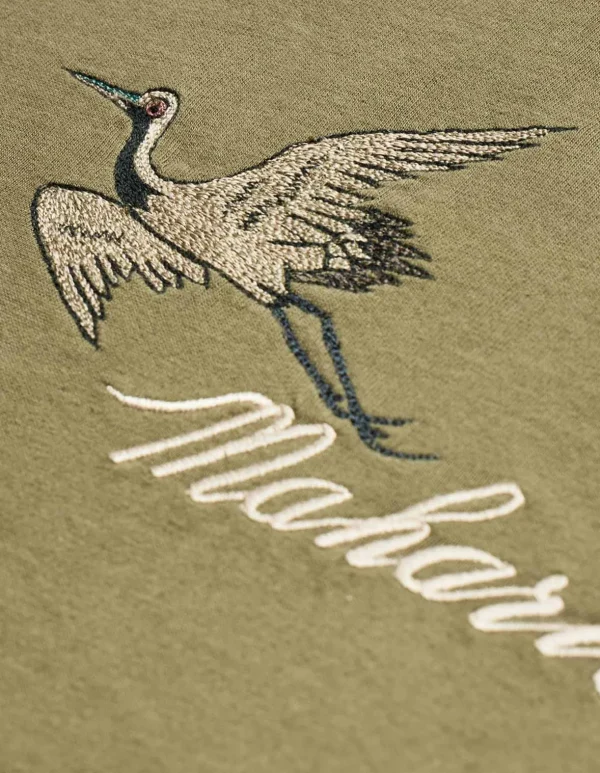 Maharishi Short Sleeve T-Shirts*4507 Flying Peace Cranes T-Shirt Olive Og-107F