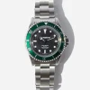 Maharishi Lifestyle*9500 Green Marine Watch Steel Silver