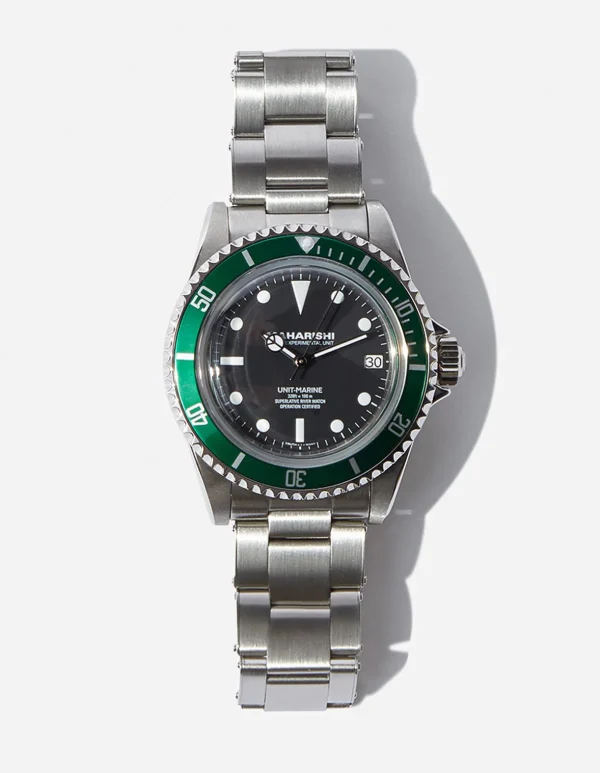 Maharishi Lifestyle*9500 Green Marine Watch Steel Silver