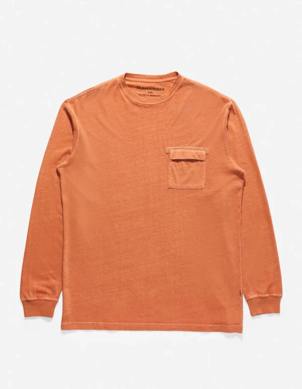 Maharishi Long Sleeve T-Shirts*8010 Hemp Organic L/S Pocket T-Shirt Rust