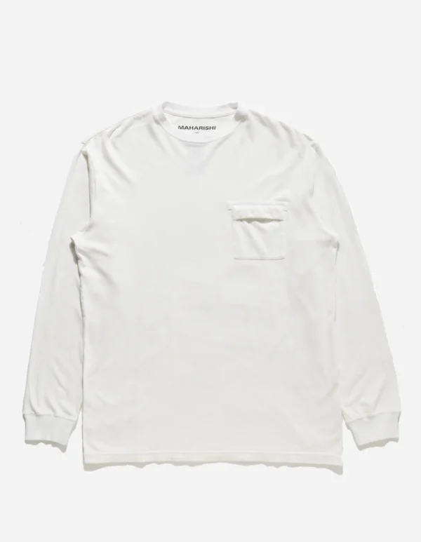 Maharishi Long Sleeve T-Shirts*8010 Hemp Organic L/S Pocket T-Shirt White