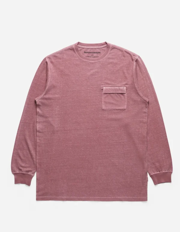 Maharishi Long Sleeve T-Shirts*8010 Hemp Organic L/S Pocket T-Shirt Murasaki Purple