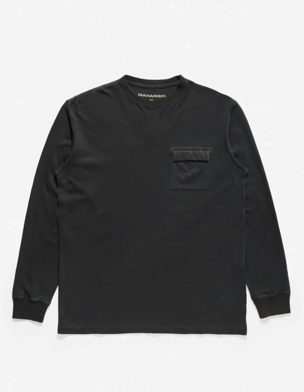 Maharishi Long Sleeve T-Shirts*8010 Hemp Organic L/S Pocket T-Shirt Black