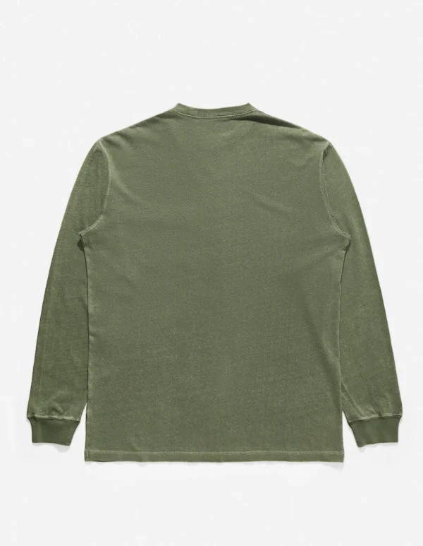 Maharishi Long Sleeve T-Shirts*8010 Hemp Organic L/S Pocket T-Shirt Olive Og-107F