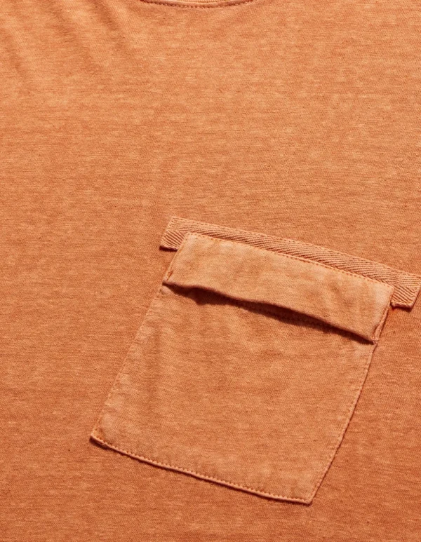 Maharishi Long Sleeve T-Shirts*8010 Hemp Organic L/S Pocket T-Shirt Rust