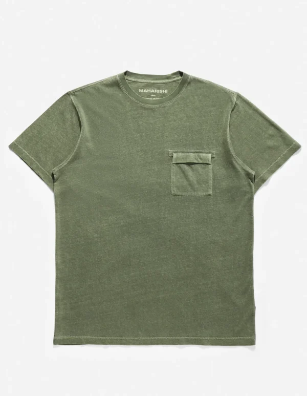 Maharishi Short Sleeve T-Shirts*7021 Hemp Organic Pocket T-Shirt Olive Og-107F