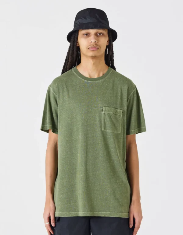 Maharishi Short Sleeve T-Shirts*7021 Hemp Organic Pocket T-Shirt Olive Og-107F