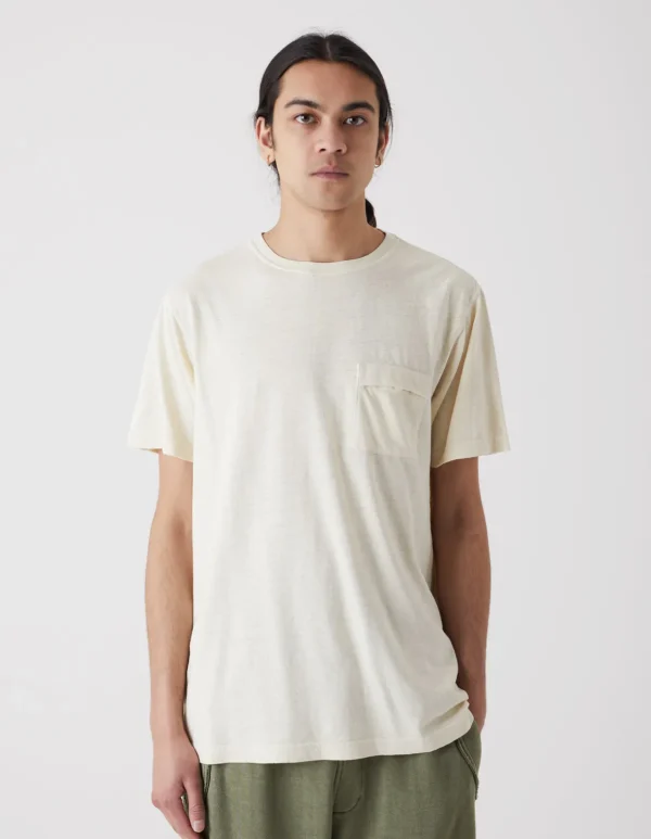 Maharishi Short Sleeve T-Shirts*7021 Hemp Organic Pocket T-Shirt Ecru