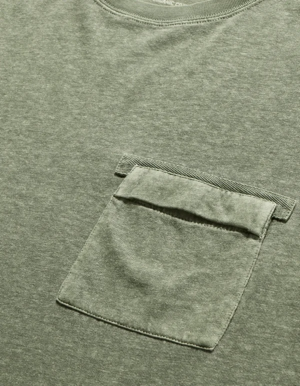 Maharishi Short Sleeve T-Shirts*7021 Hemp Organic Pocket T-Shirt Olive Og-107F